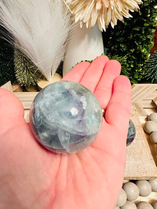 Intuitively Chosen Rainbow Fluorite Sphere