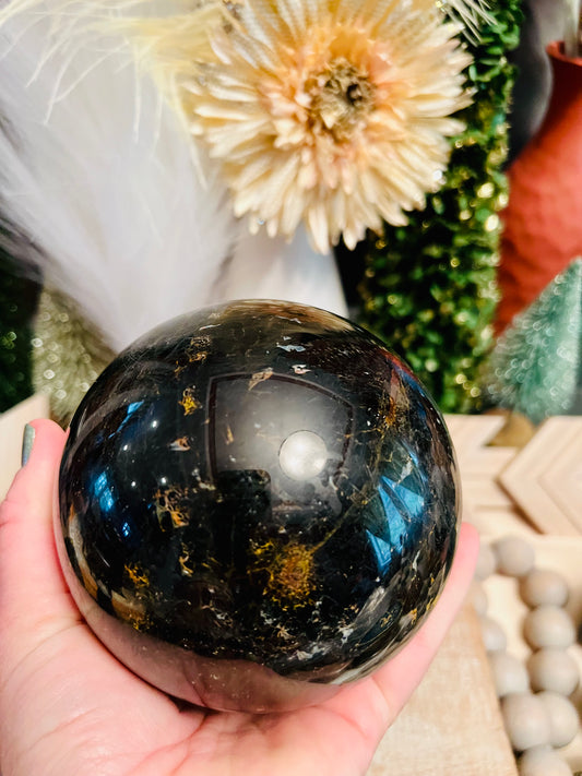 Large Black Tourmaline Sphere (4lb 11oz)