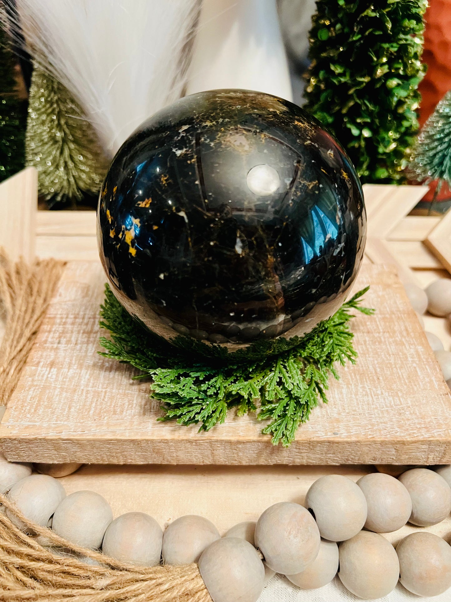 Large Black Tourmaline Sphere (4lb 11oz)