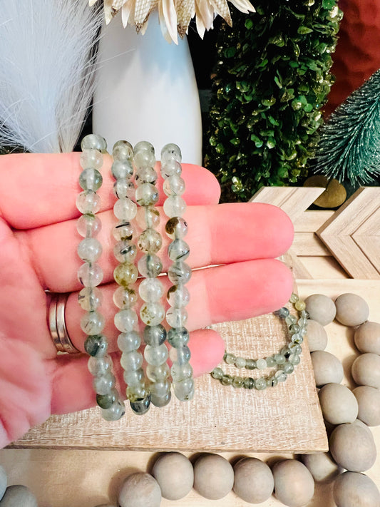 Intuitively Chosen Prehnite with Epidote Bracelet