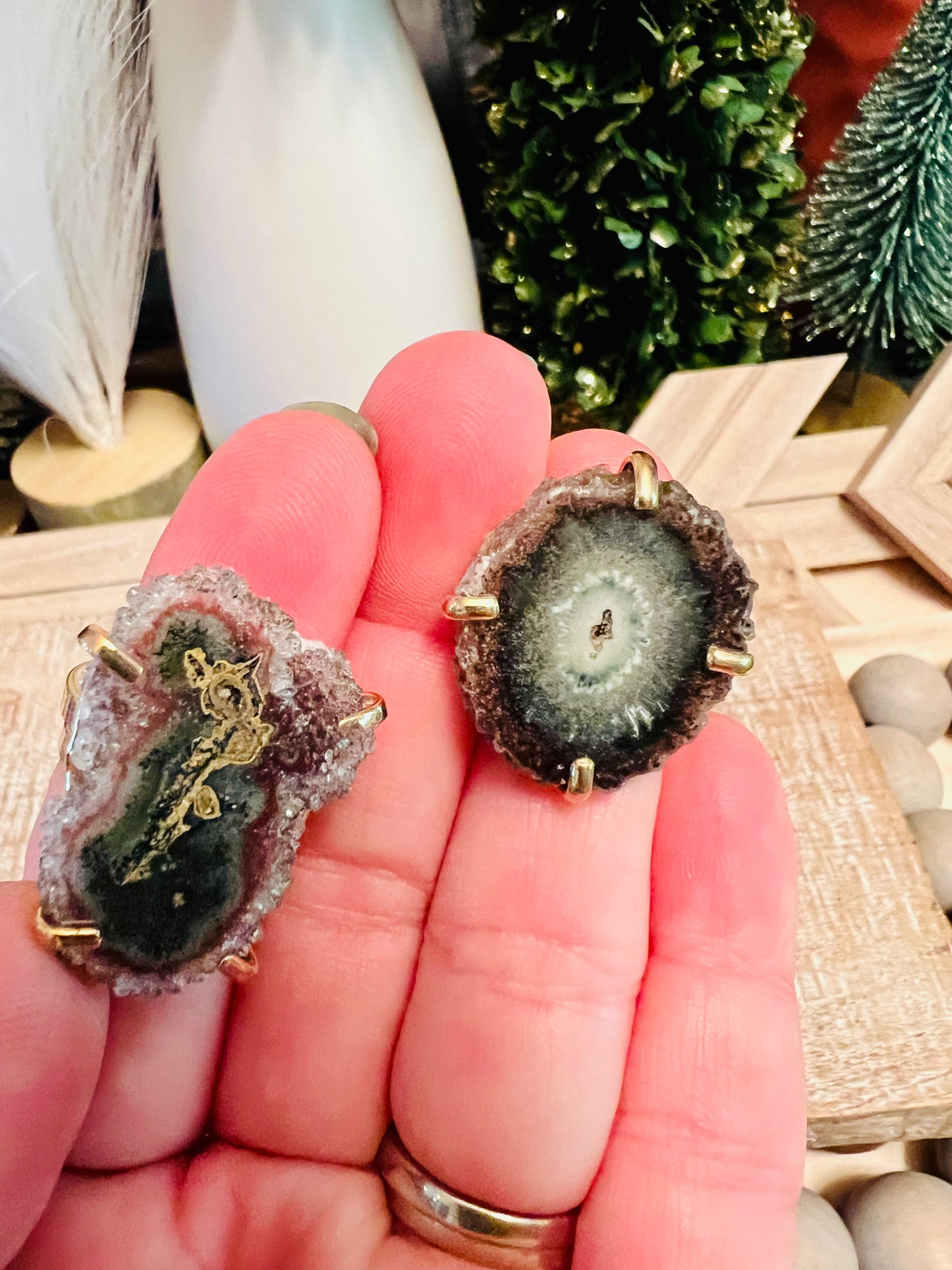 Intuitively Chosen Stalactite Slice Gold Ring