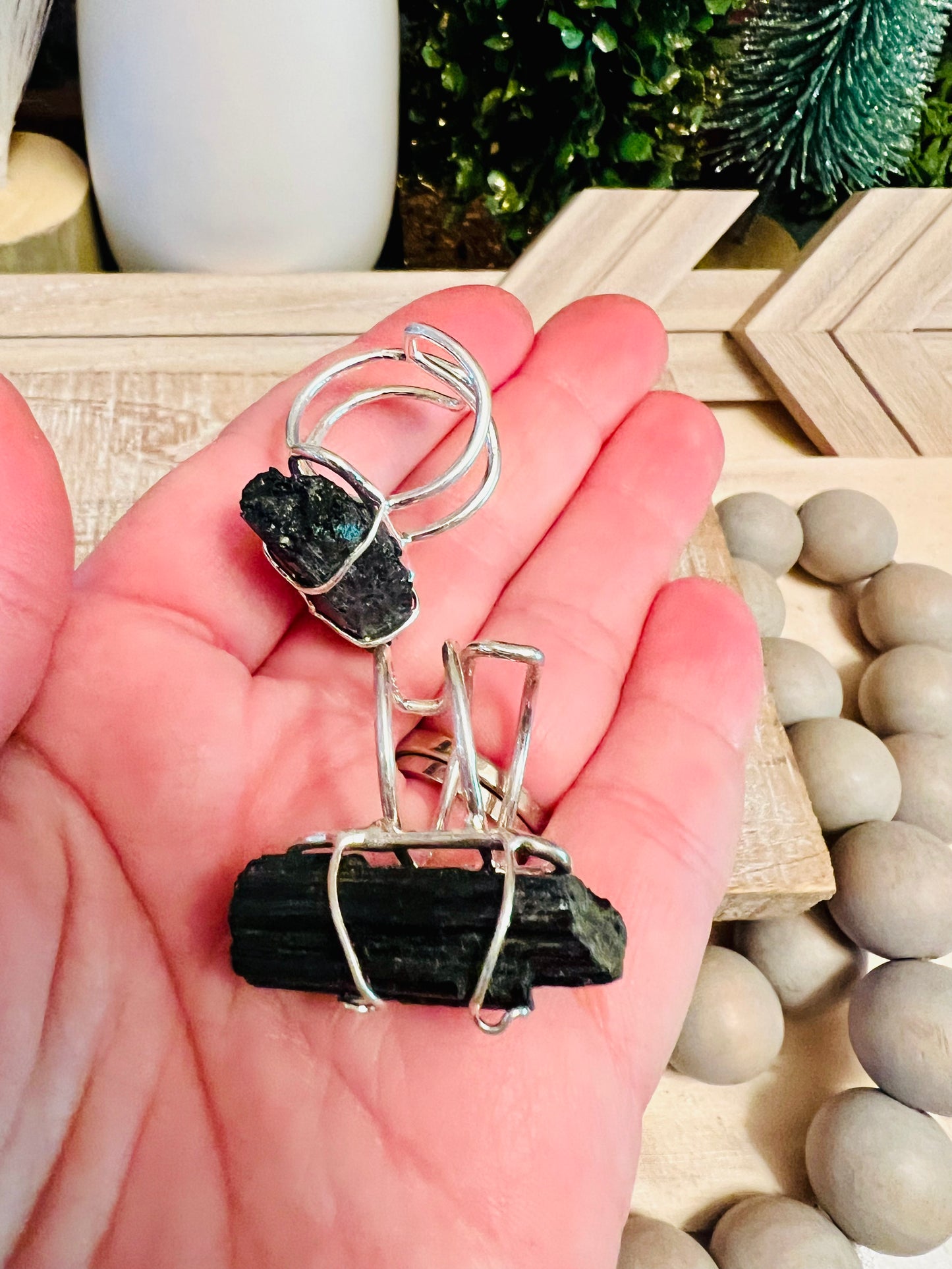 Intuitively Chosen Black Tourmaline Silver Ring