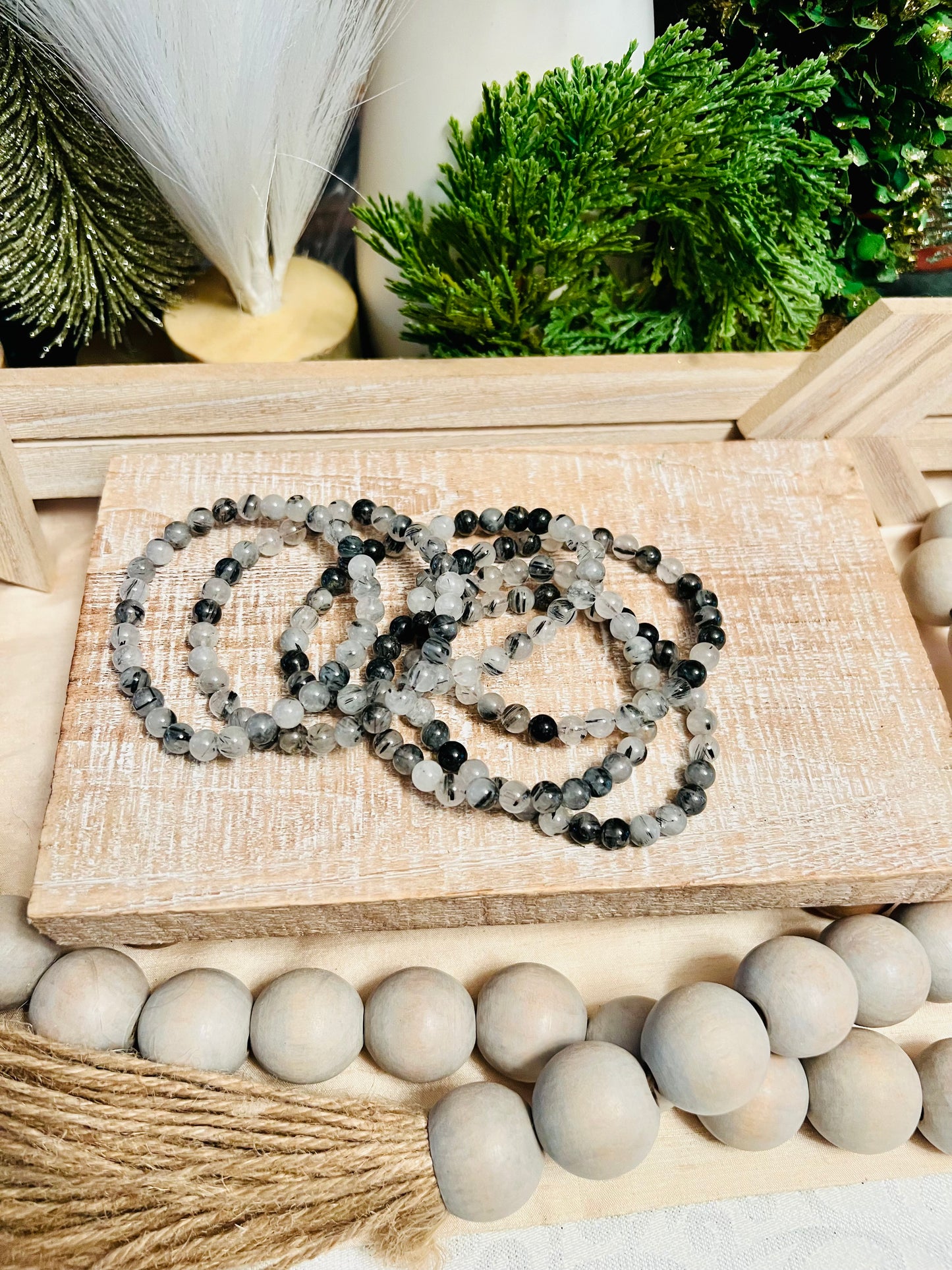 Intuitively Chosen Tourmalinated Quartz Bracelet