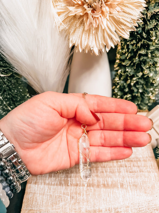 Intuitively Chosen Lemurian Quartz Pendant Necklace