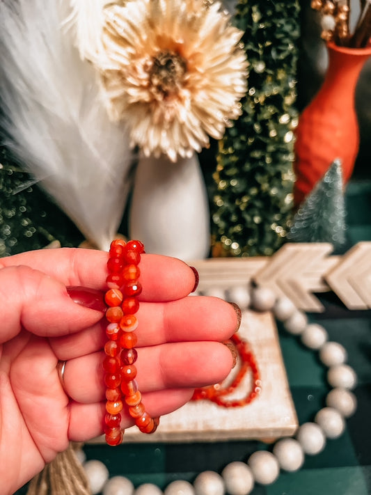Intuitively Chosen Carnelian Faceted Bracelet