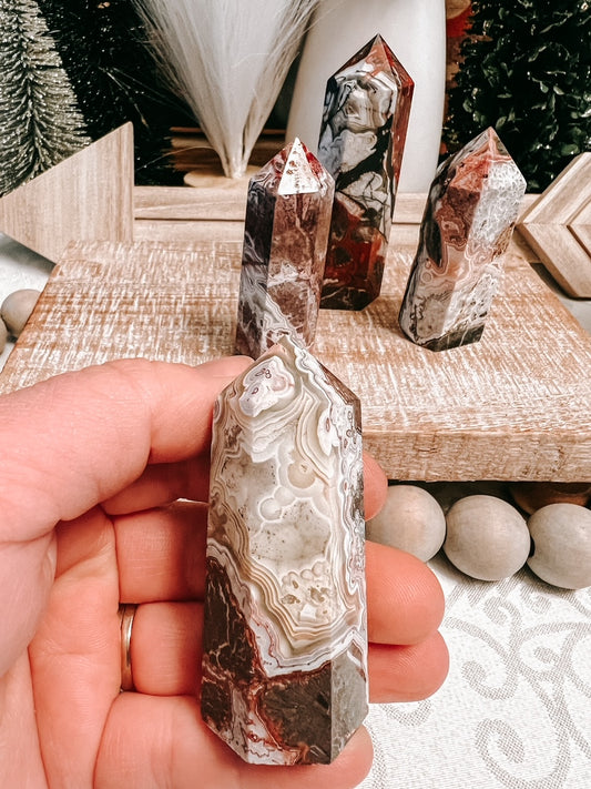 Intuitively Chosen Crazy Lace Agate Tower 2-3"