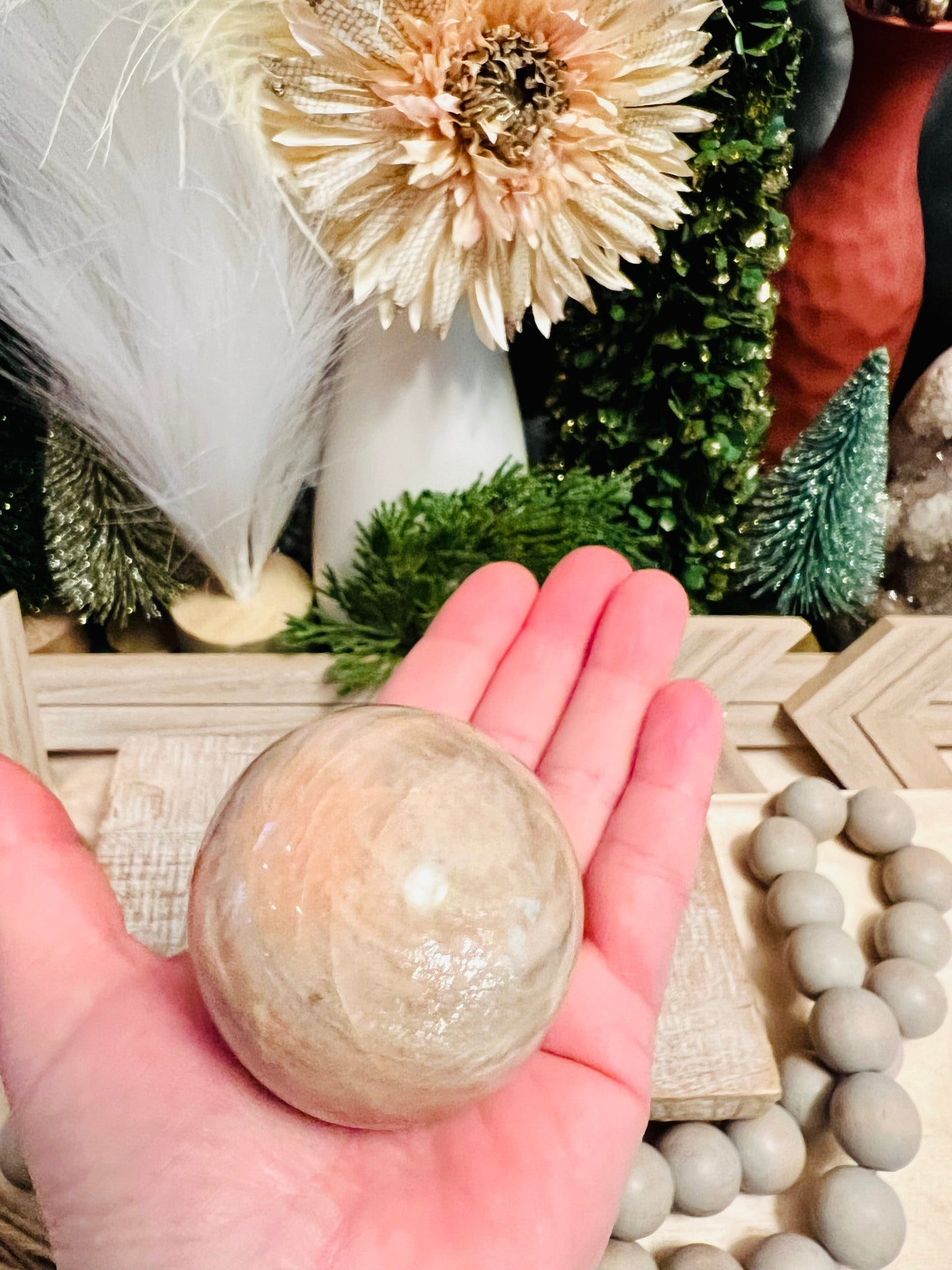 Peach Moonstone Sphere