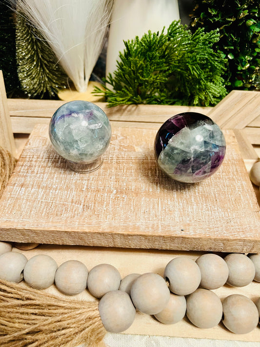 Intuitively Chosen Rainbow Fluorite Sphere