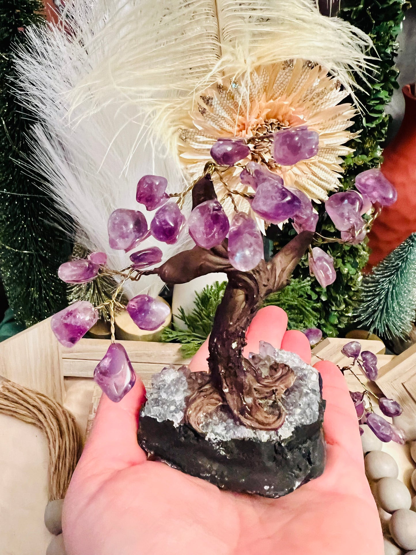 Intuitively Chosen Amethyst Bonsai Tree on Amethyst Base