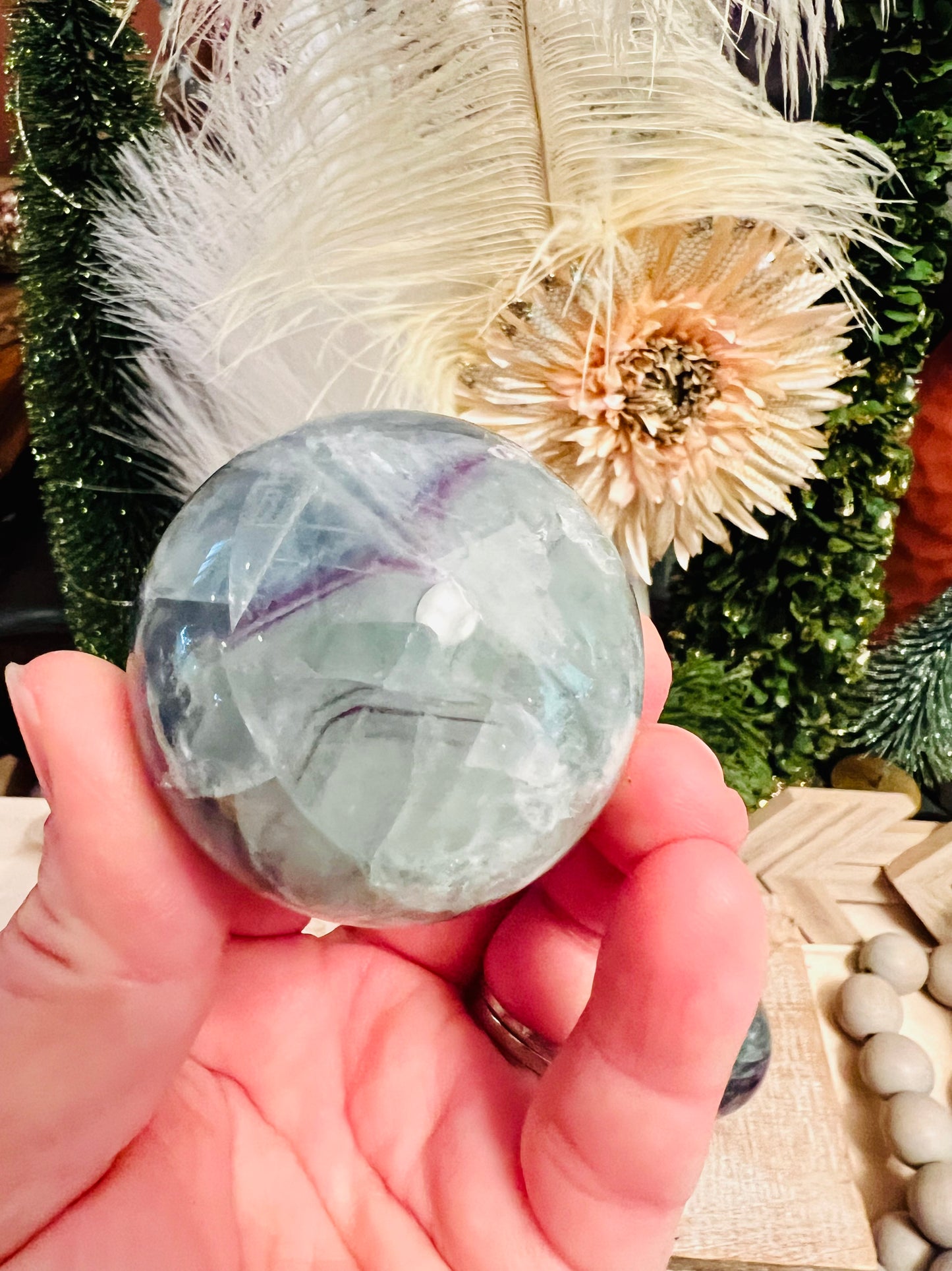 Intuitively Chosen Rainbow Fluorite Sphere