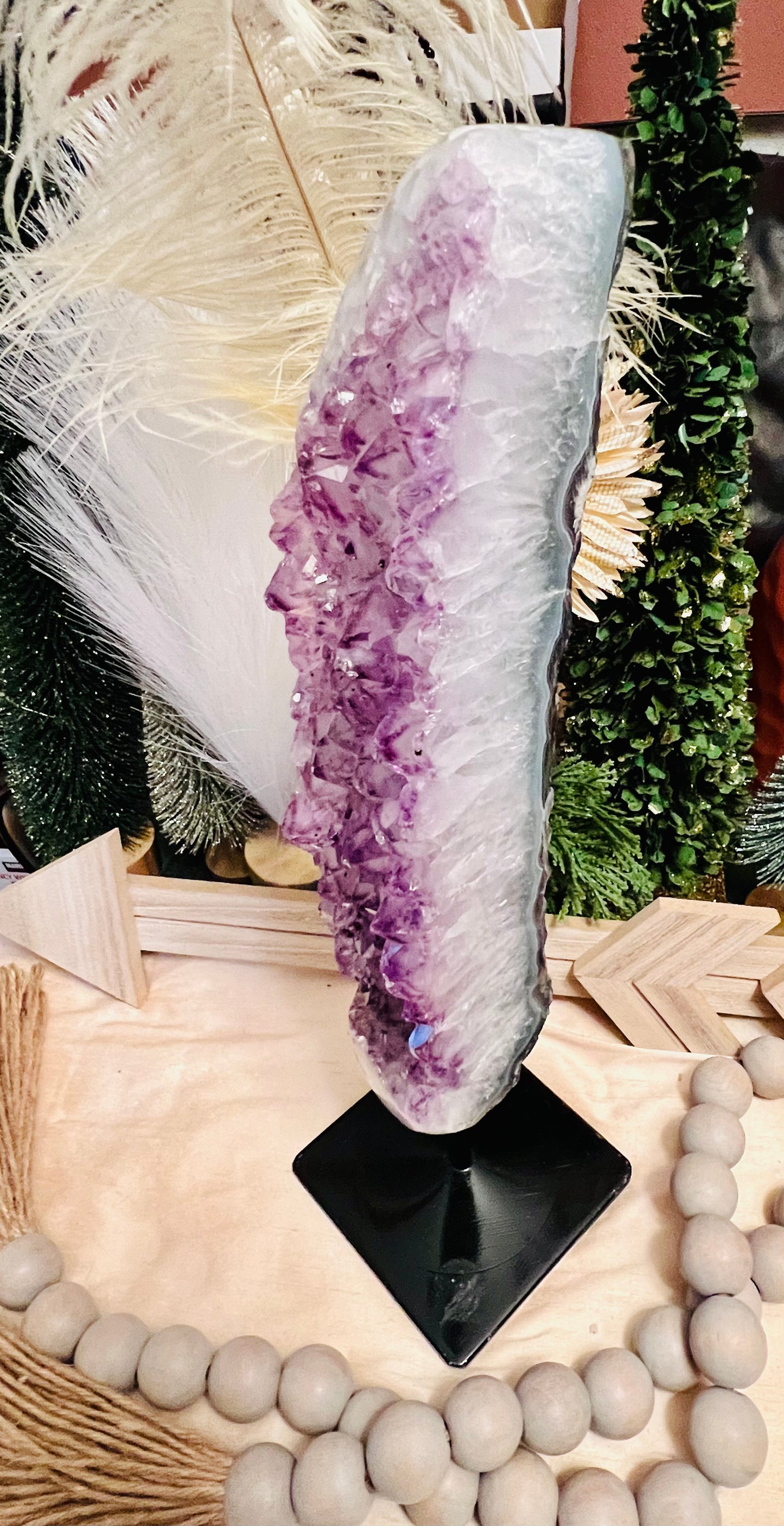 Amethyst Slice on Stand