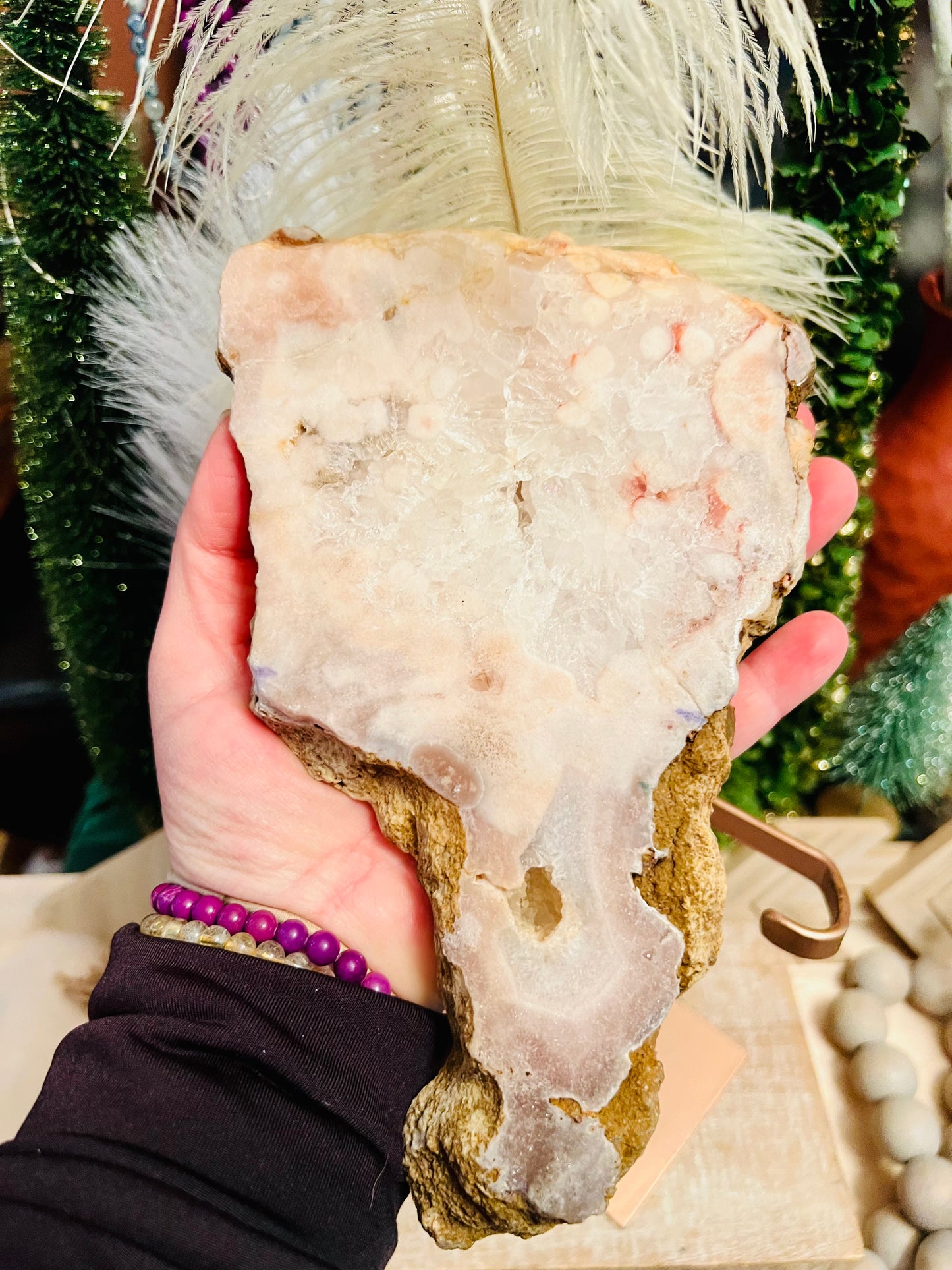 Pink Amethyst Slab on Stand