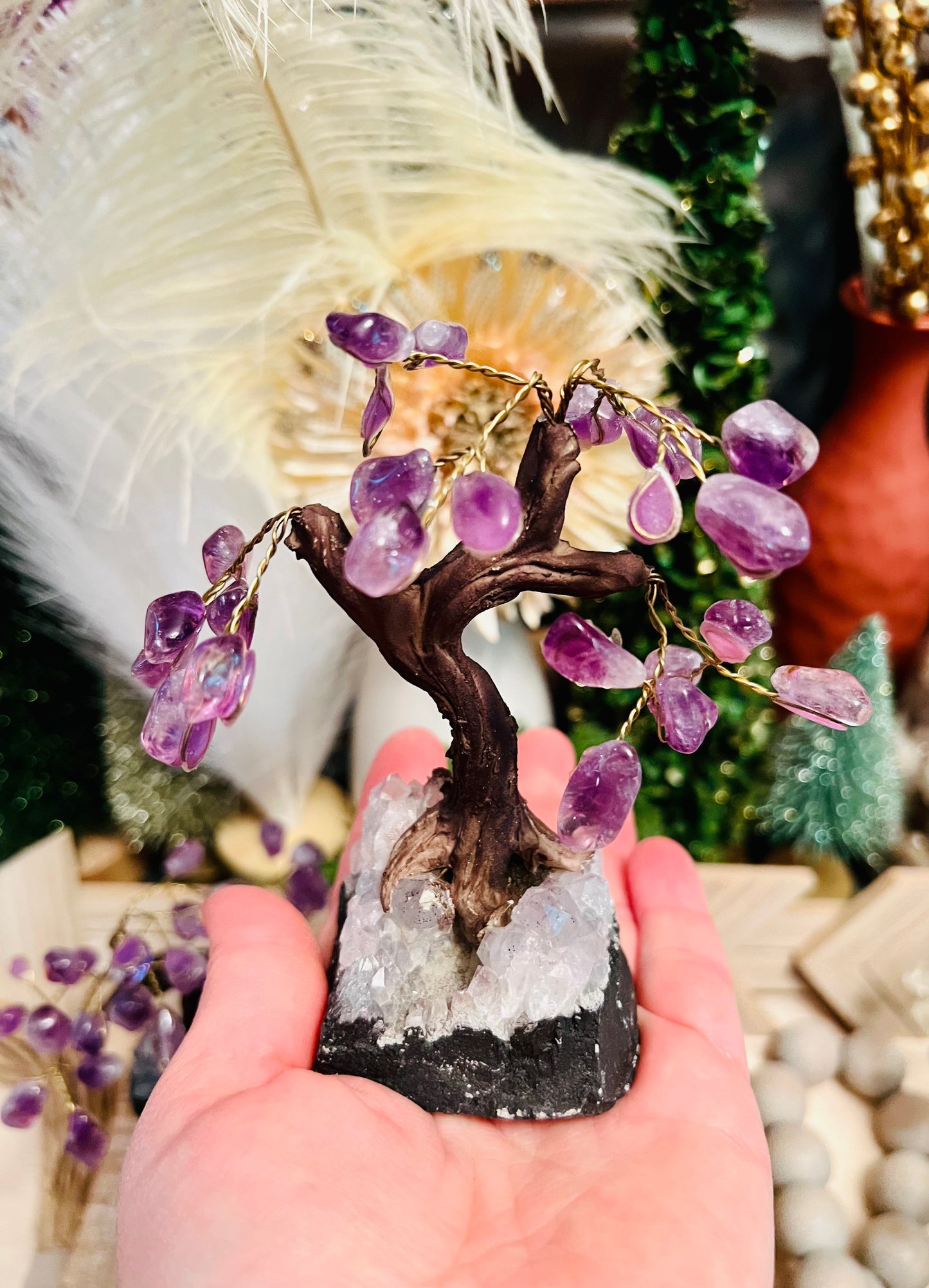 Intuitively Chosen Amethyst Bonsai Tree on Amethyst Base