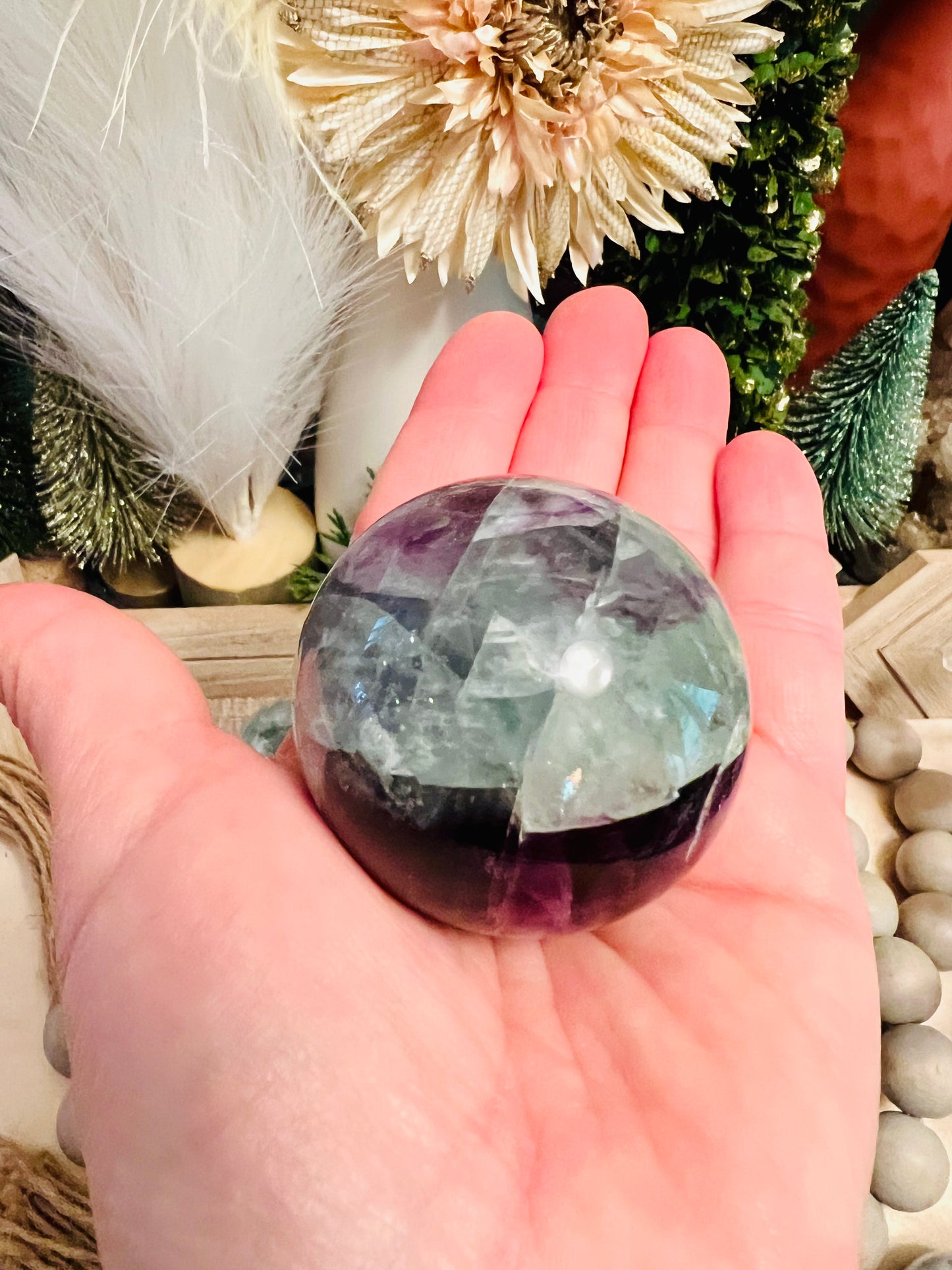 Intuitively Chosen Rainbow Fluorite Sphere