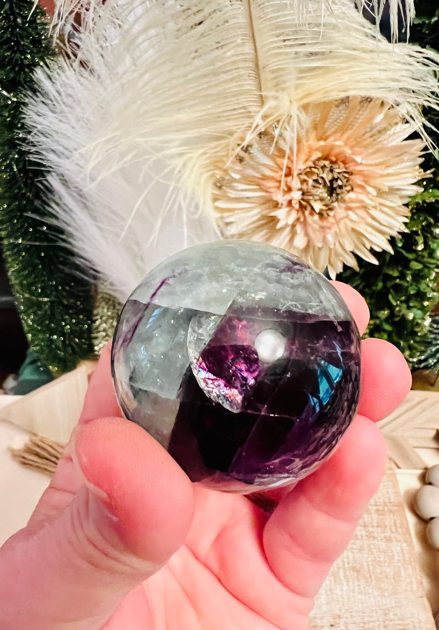 Intuitively Chosen Rainbow Fluorite Sphere