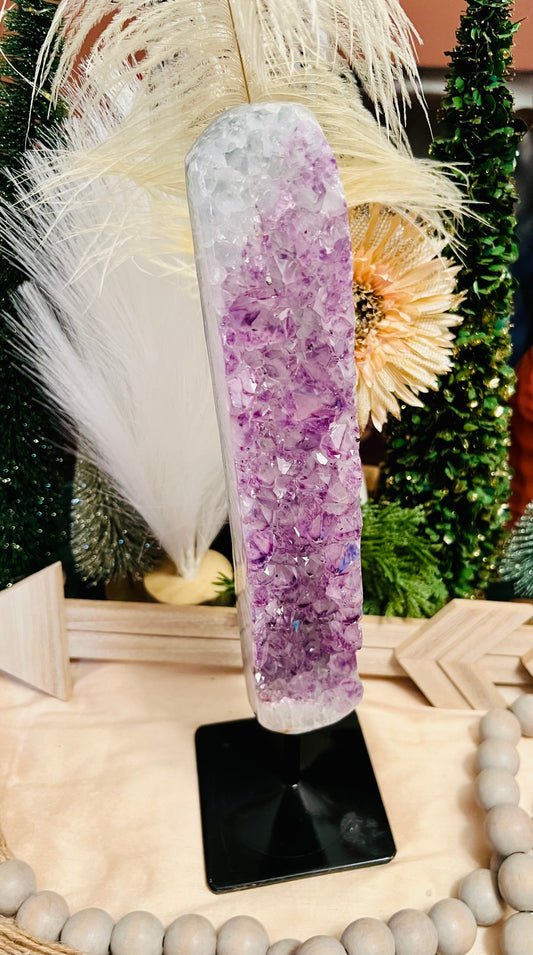 Amethyst Slice on Stand