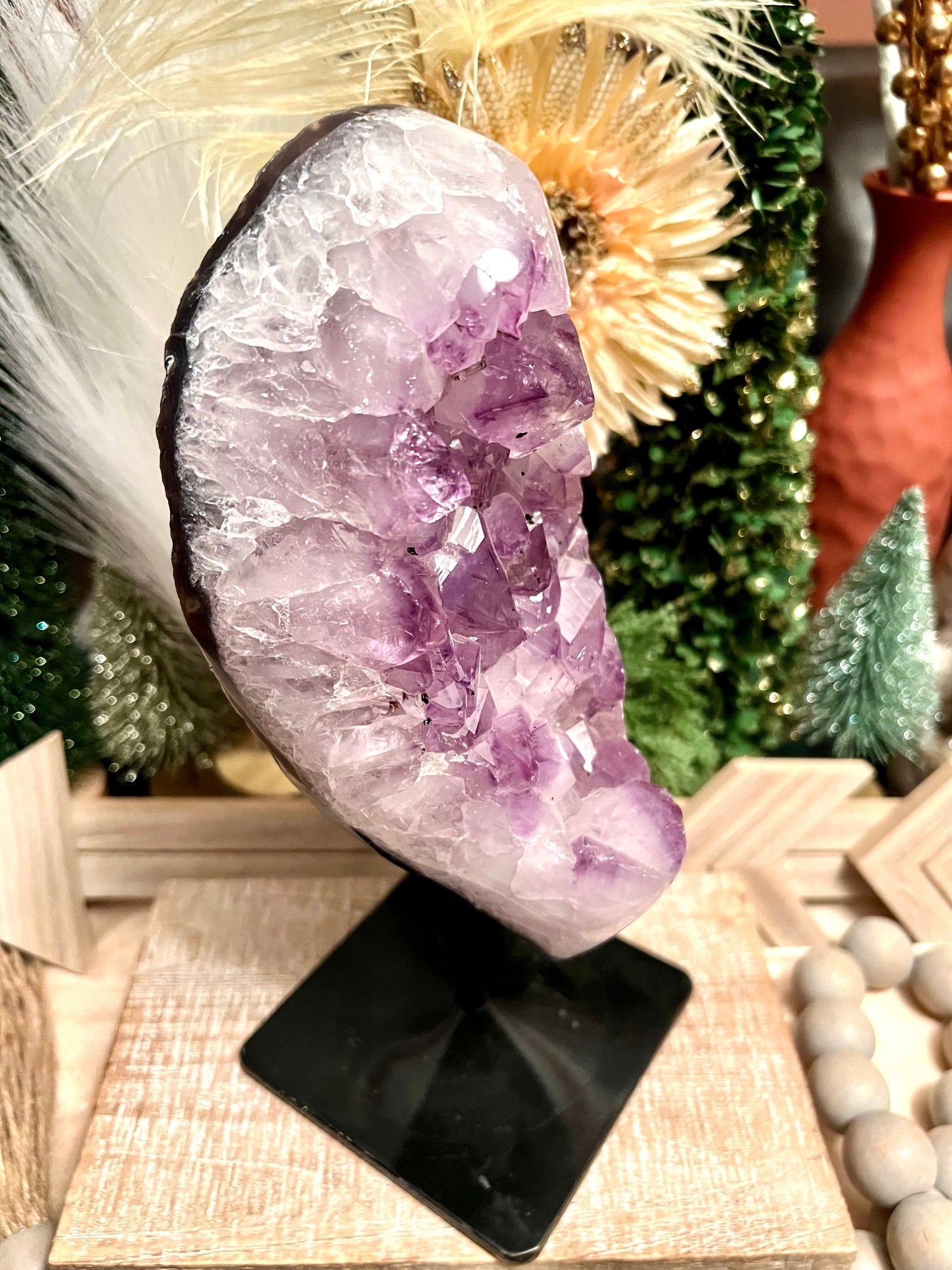 Large Amethyst Cluster on Stand