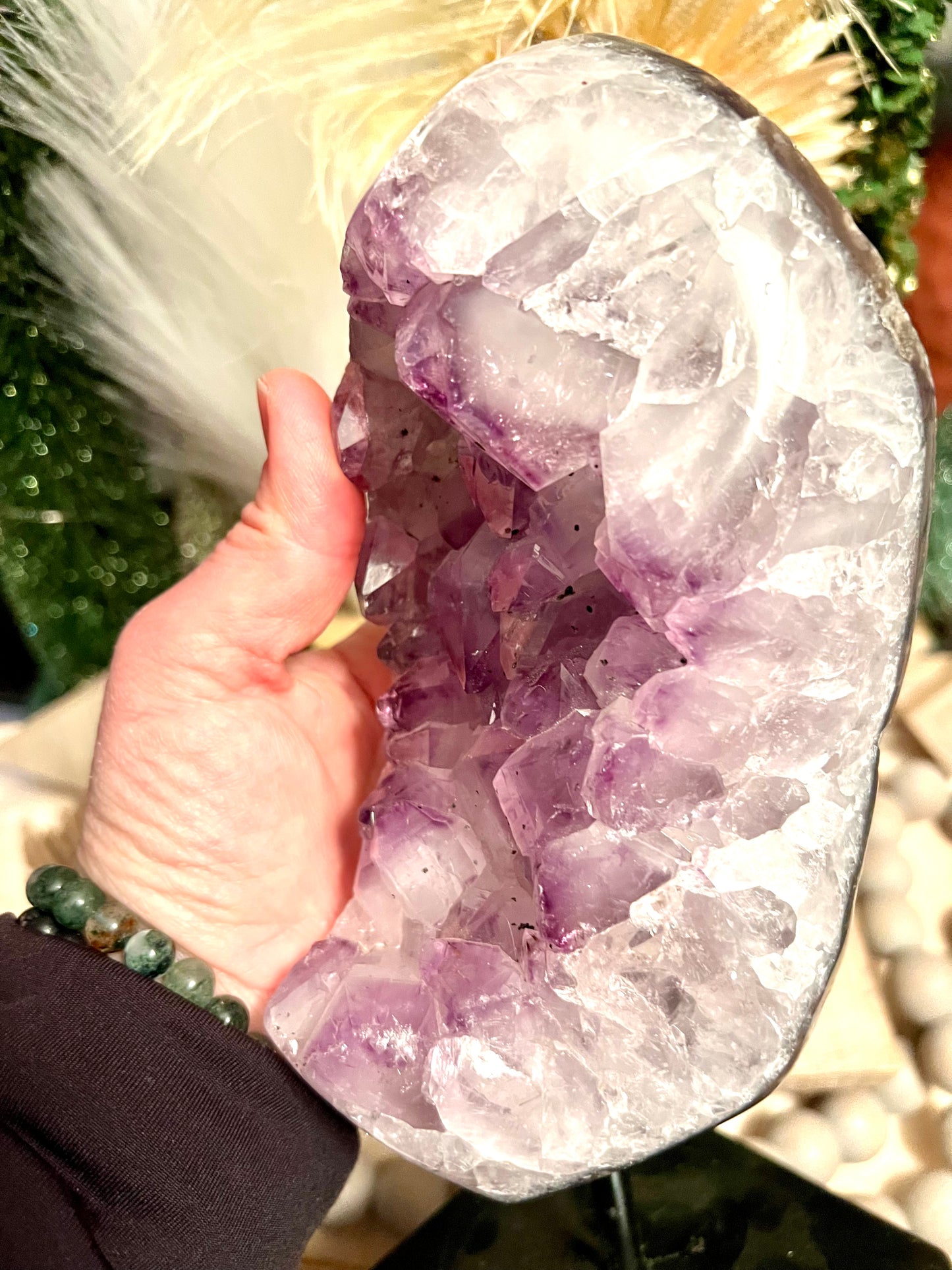 Large Amethyst Cluster on Stand