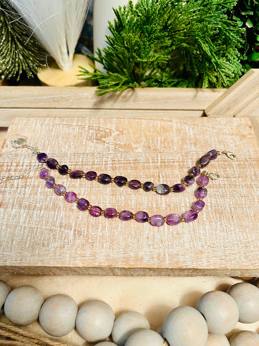 Intuitively Chosen Adjustable Amethyst Tumble Bracelet