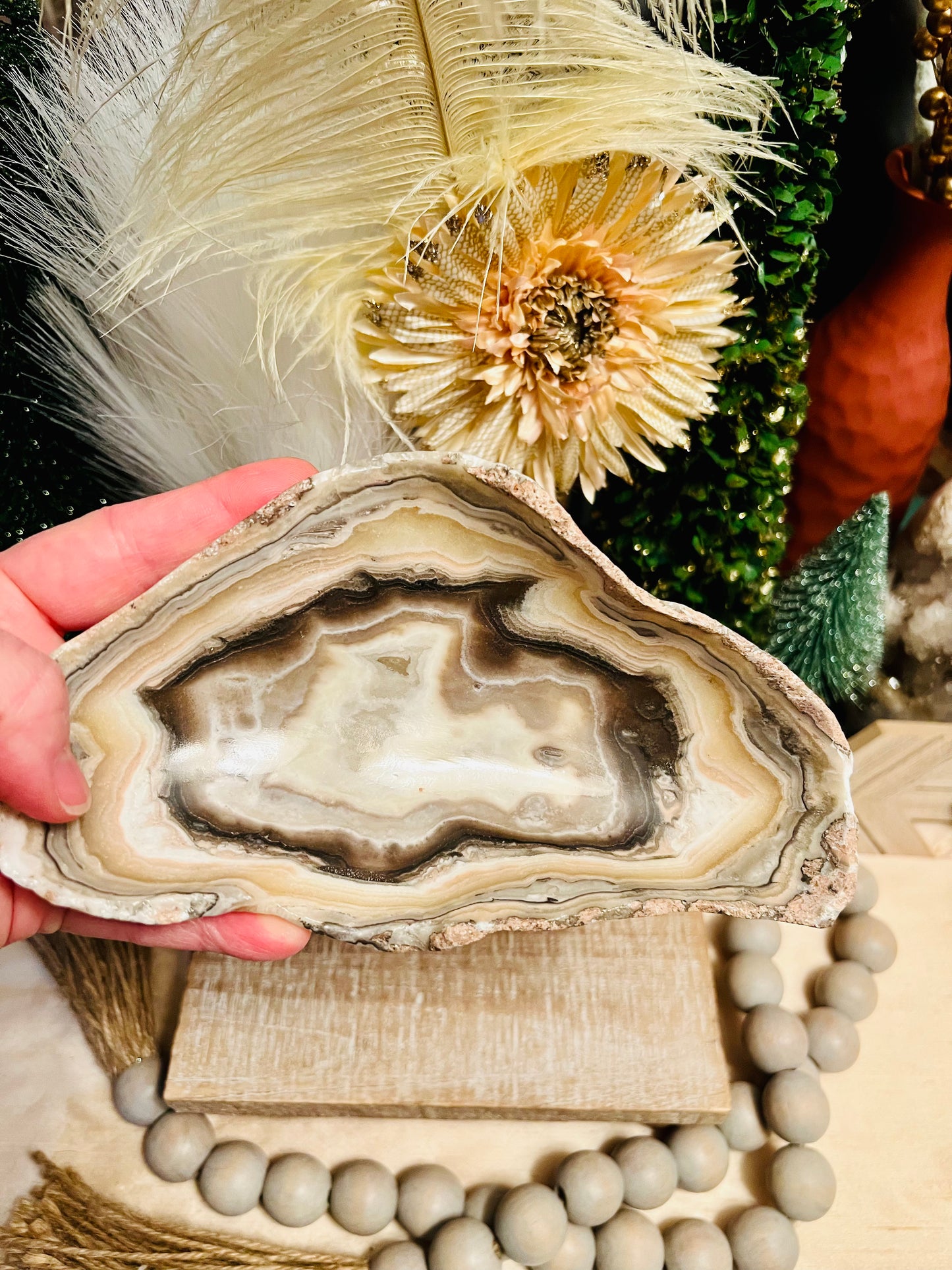 Banded Onyx Freeform Decorative Bowl