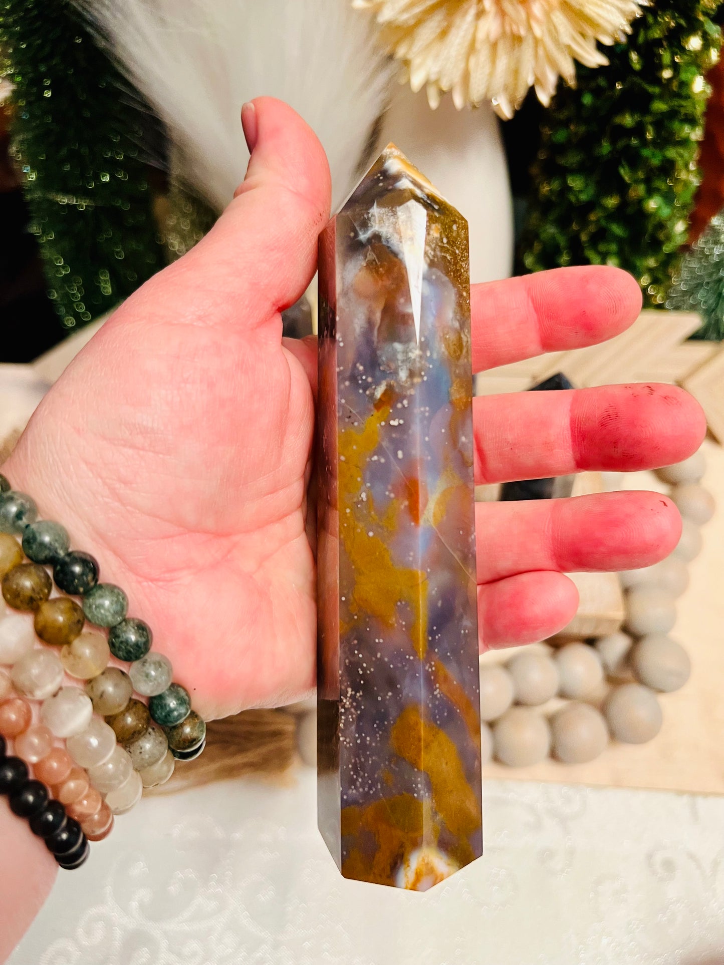 Intuitively Chosen Starry Sky Agate Tower 3-5"