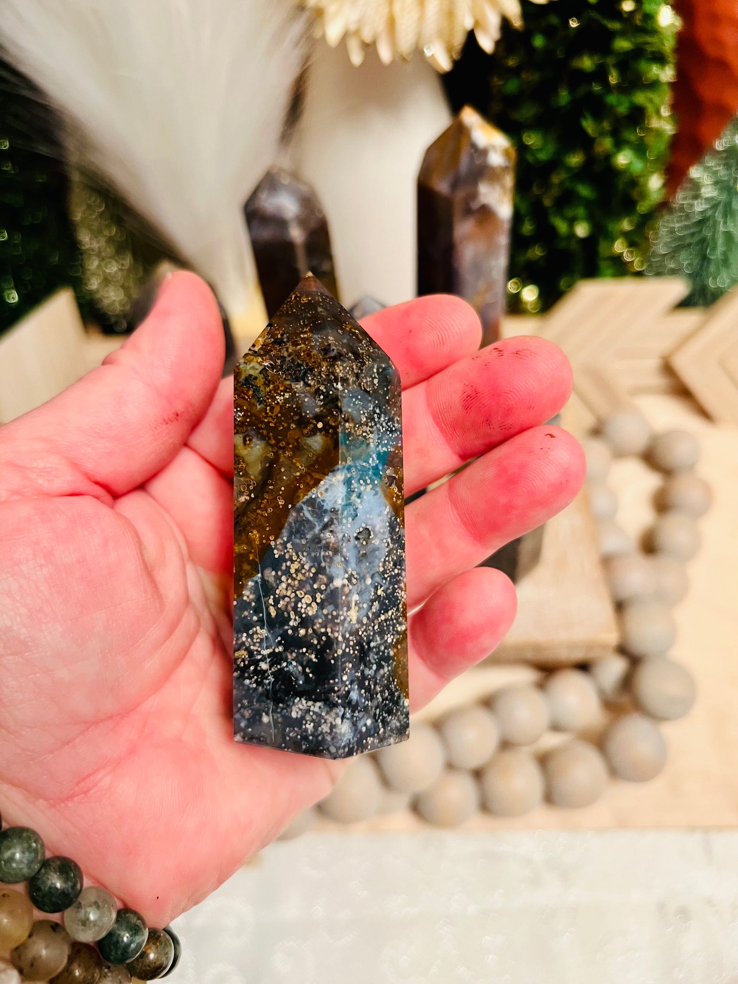 Intuitively Chosen Starry Sky Agate Tower 3-5"