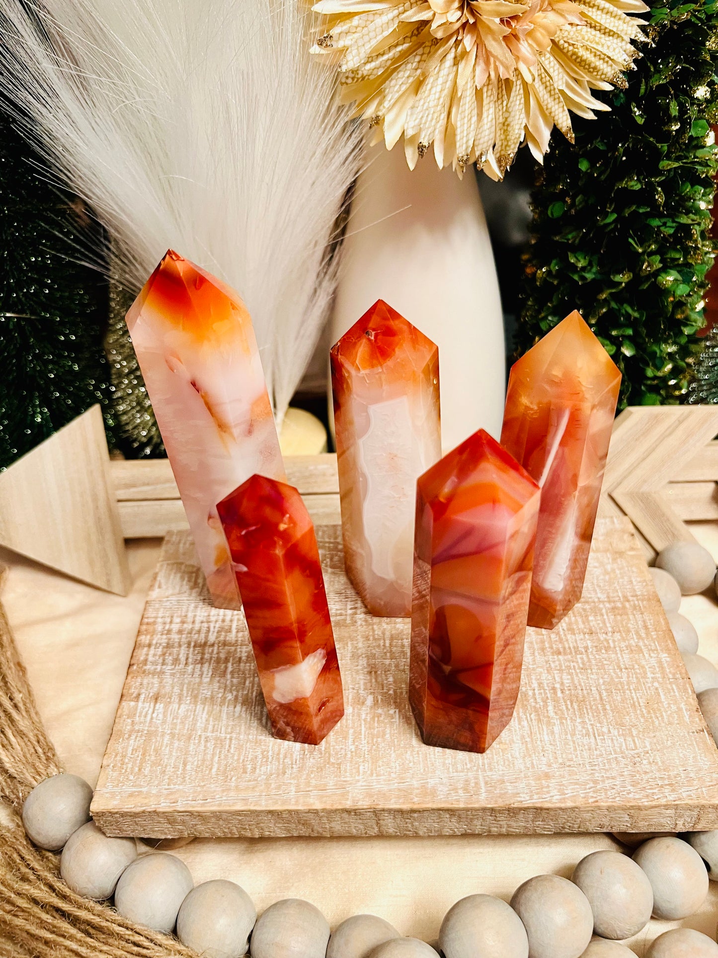 Intuitively Chosen Carnelian Tower 4-6"