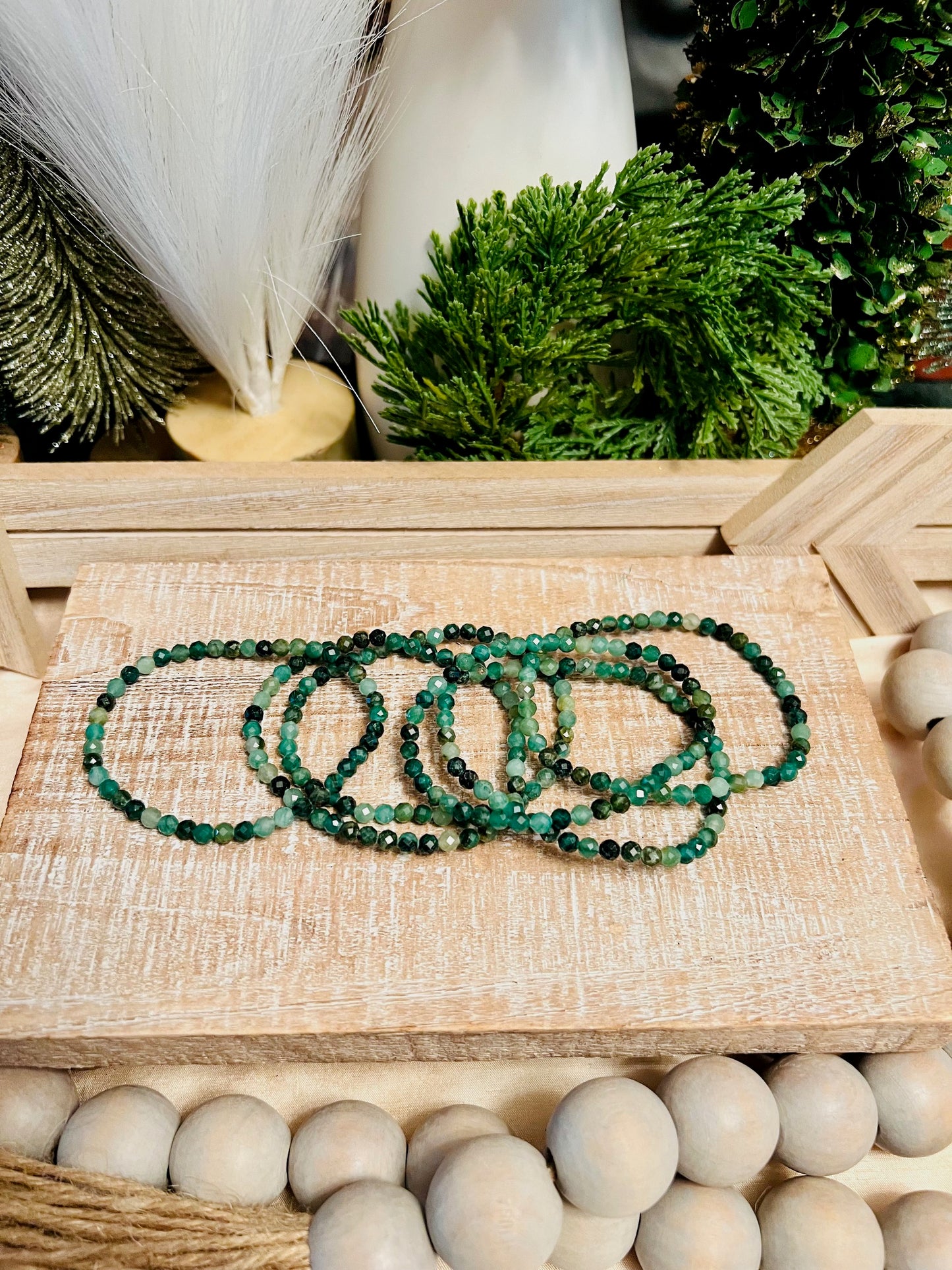 Intuitively Chosen Emerald Faceted Bracelet