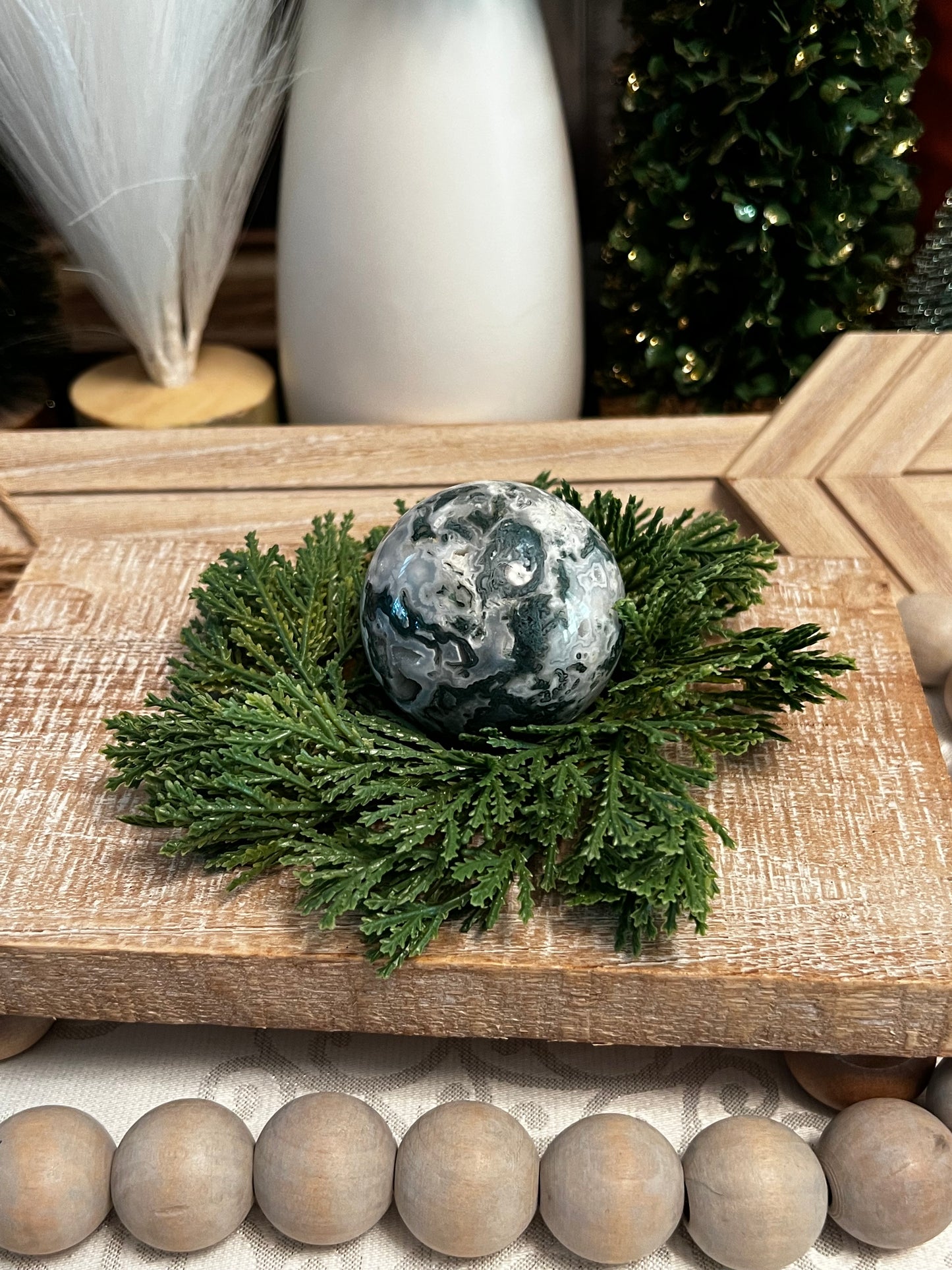 Intuitively Chosen Moss Agate Sphere