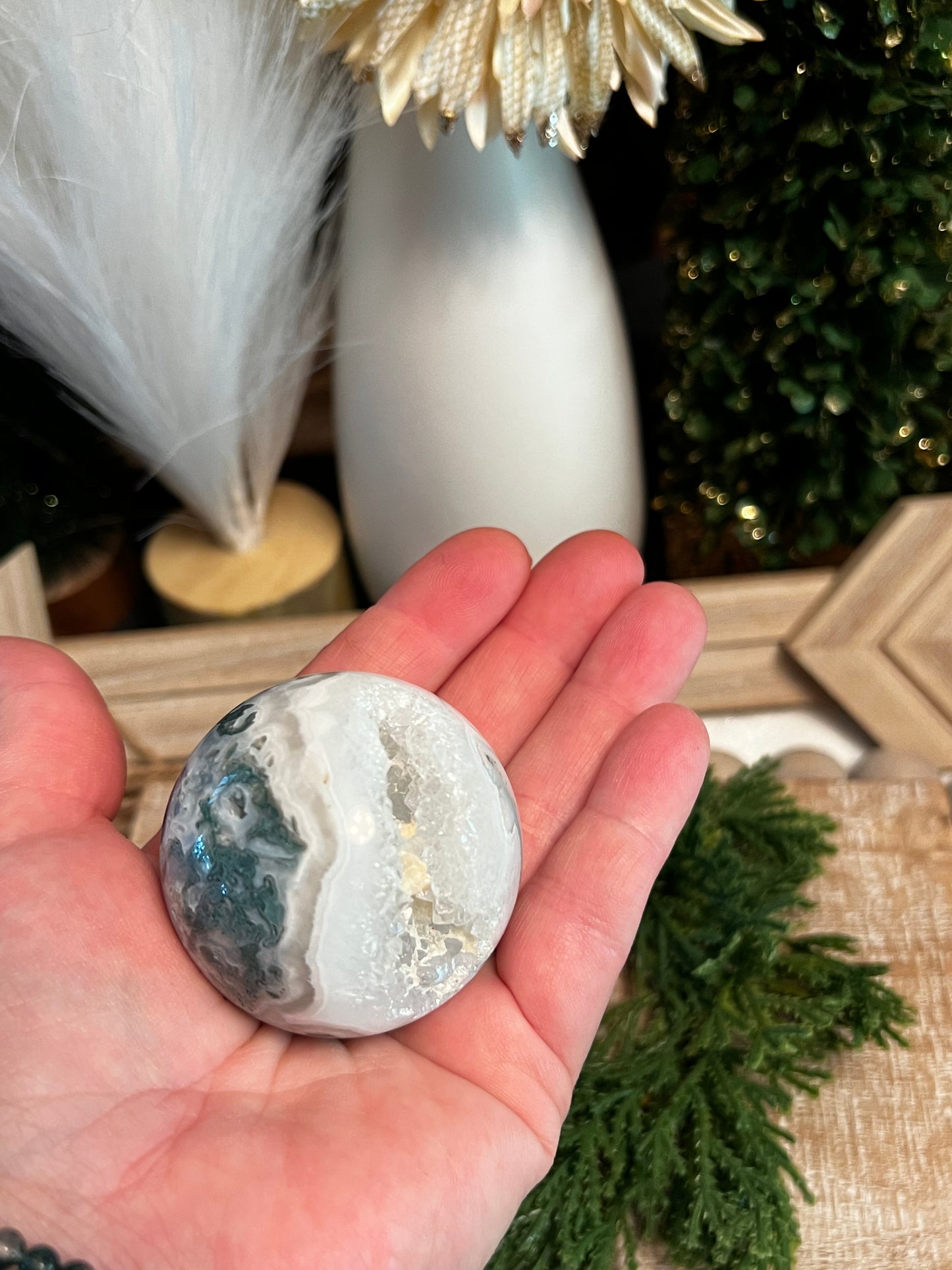 Intuitively Chosen Moss Agate Sphere