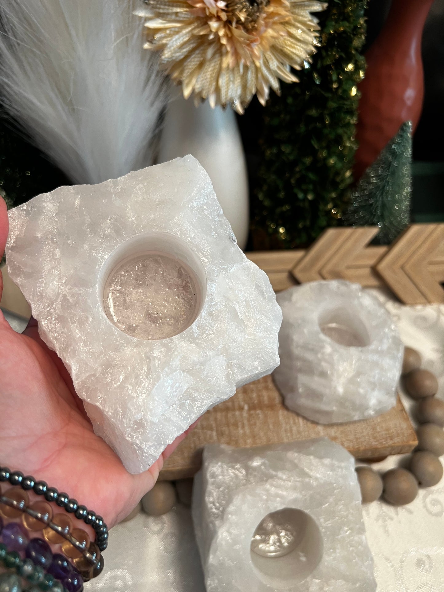 Intuitively Chosen Clear Quartz Votive Holder