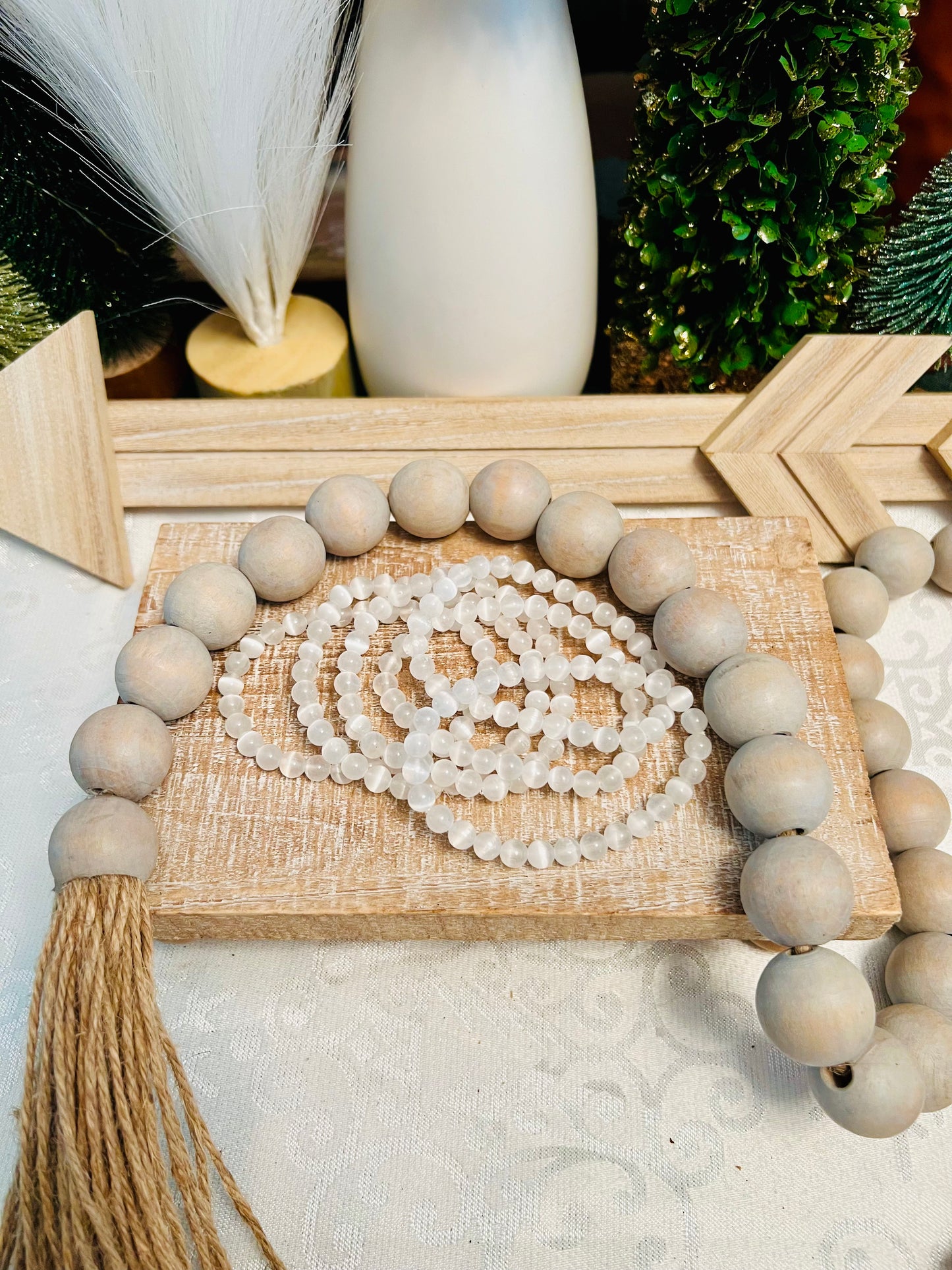 Intuitively Chosen Selenite Bracelet - 6mm beads