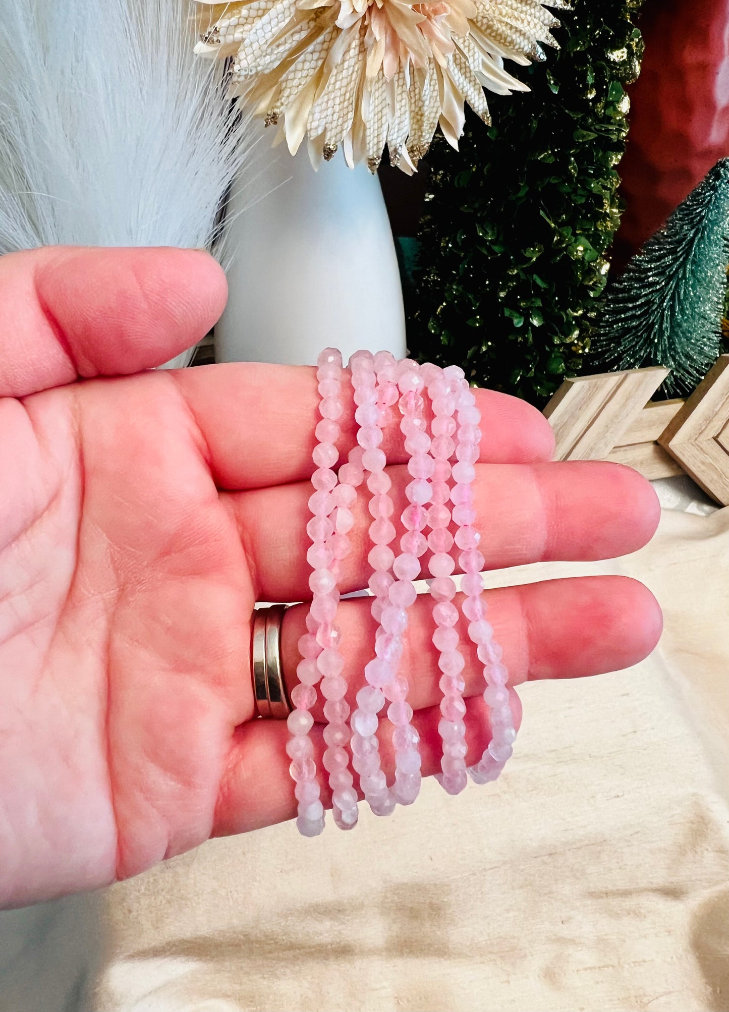 Intuitively Chosen Rose Quartz Faceted Bracelet