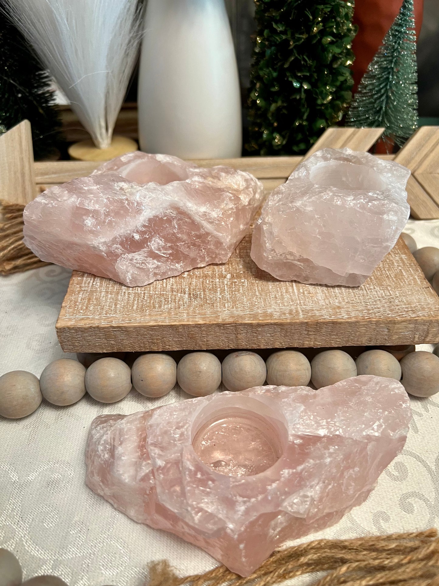 Intuitively Chosen Rose Quartz Votive Holder